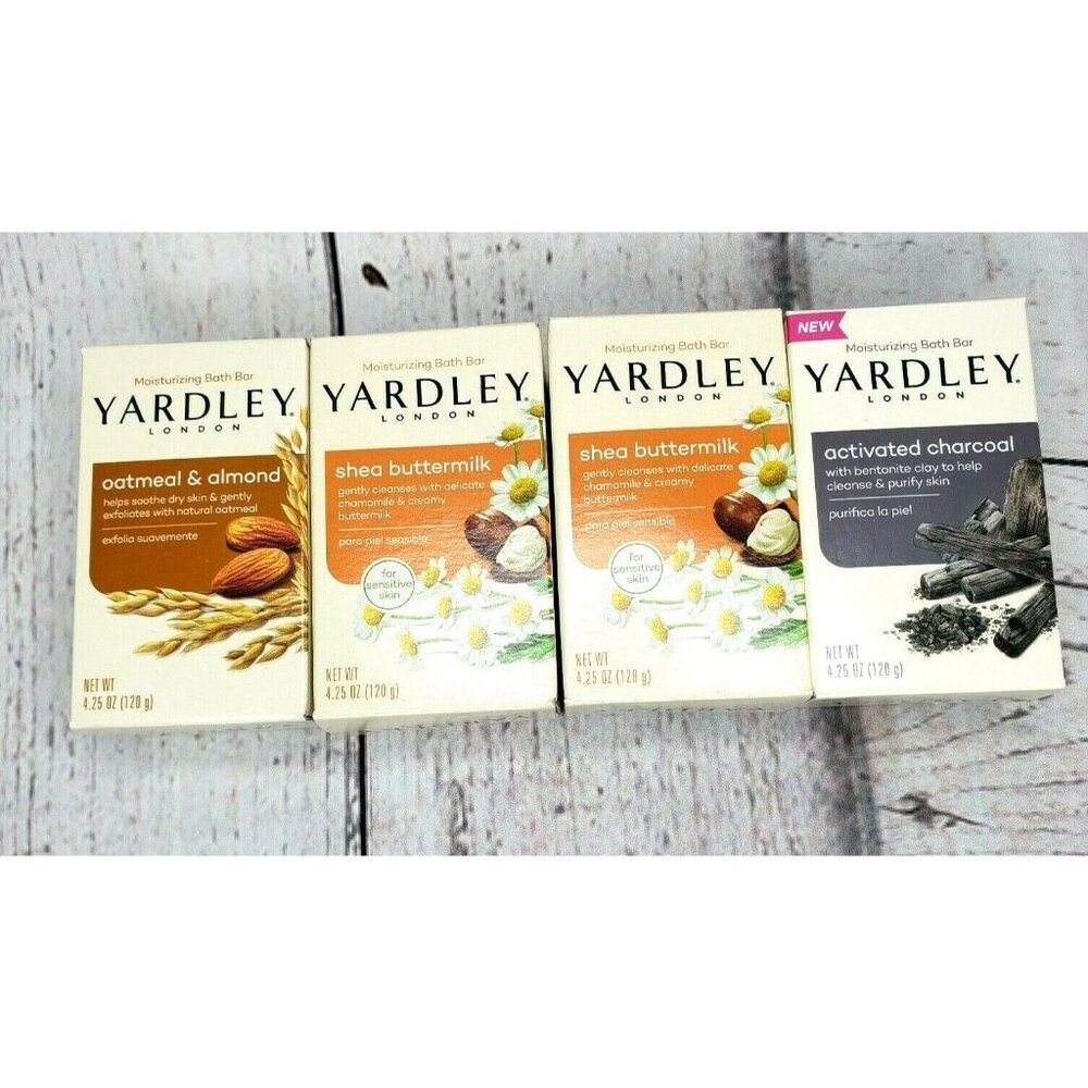 Yardley Soap Mix And Match Shower Pack 2 Shea Butter Oatmeal Almond & Charcoal